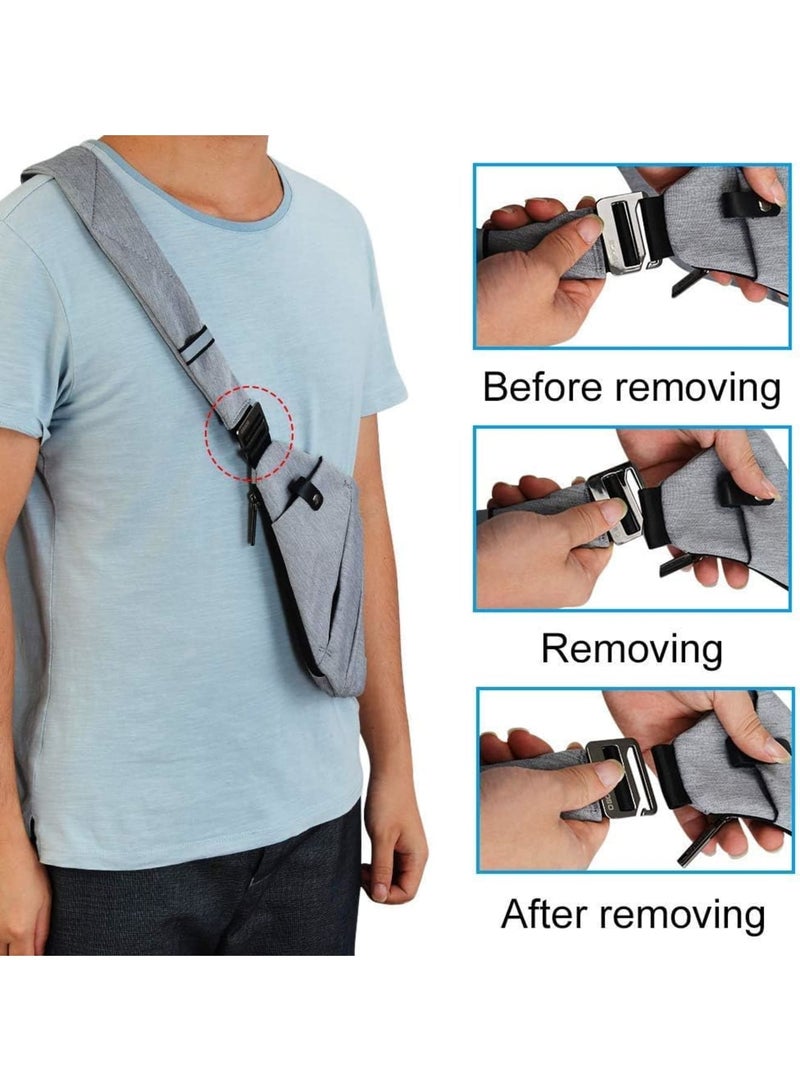 SYOSI Anti-theft Men's Sling Crossbody Bag - Lightweight Shoulder Travel Bag with Casual Design - Secure & Stylish for Everyday Use(Grey) - Image 3